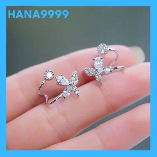[HCM]Bông tai nữ cánh bướm nhật hàn bạc s925 cao cấp kèm video
