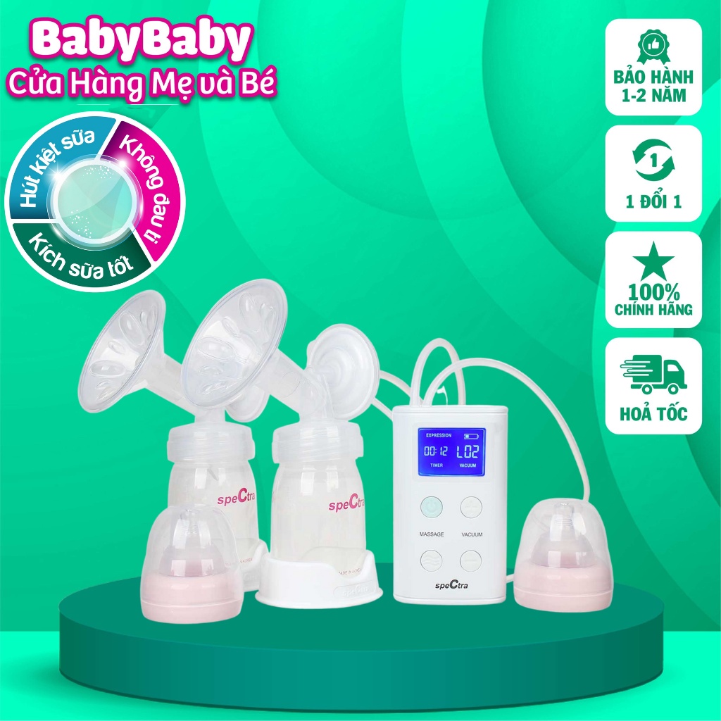 Máy hút sữa Spectra 9 Plus, máy vắt sữa điện đôi chính hãng hàn quốc