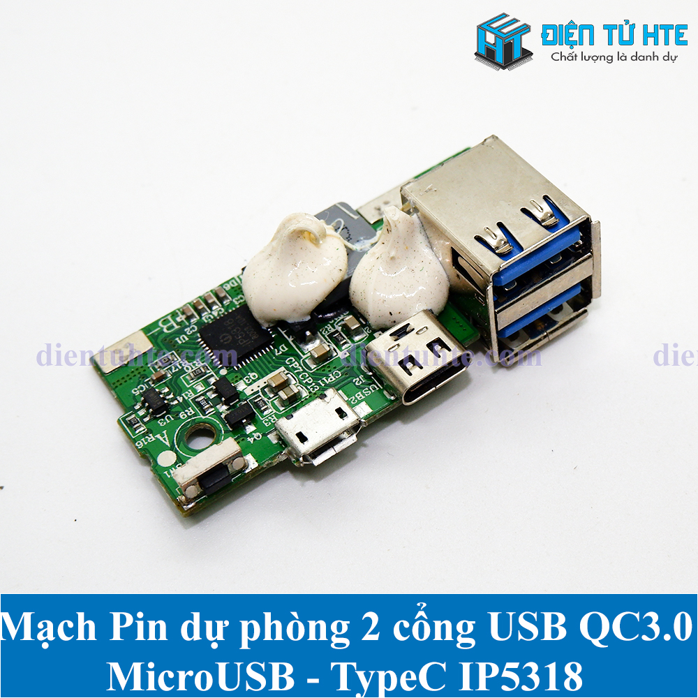 Mạch Pin dự phòng 2 cổng USB IP5318 sạc nhanh QC3.0 18W