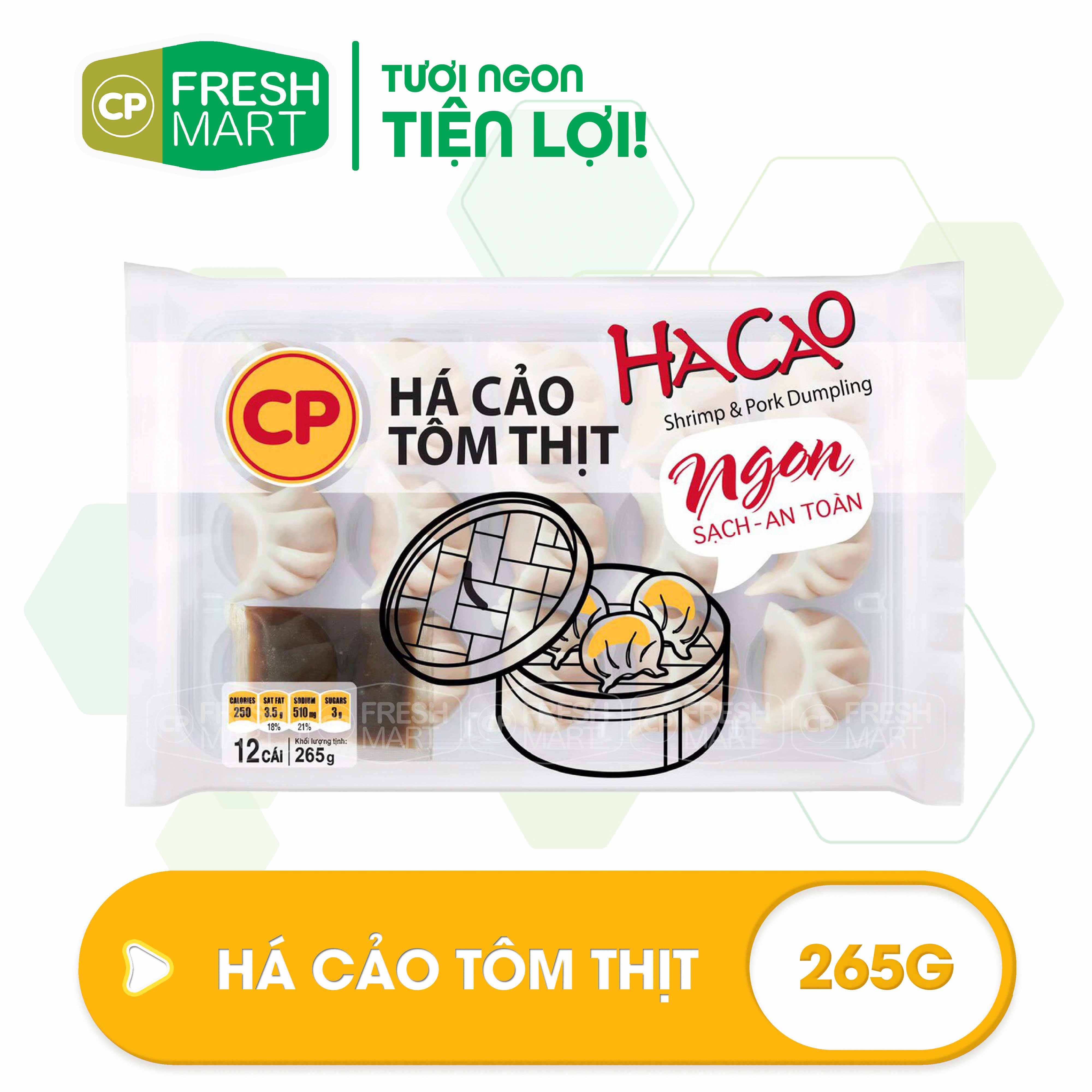 [Giao HCM] Há Cảo Tôm Thịt CP 265g - Chế Biến Sẵn CP Foods - Thơm ngon tiện lợi - CP Fresh Mart