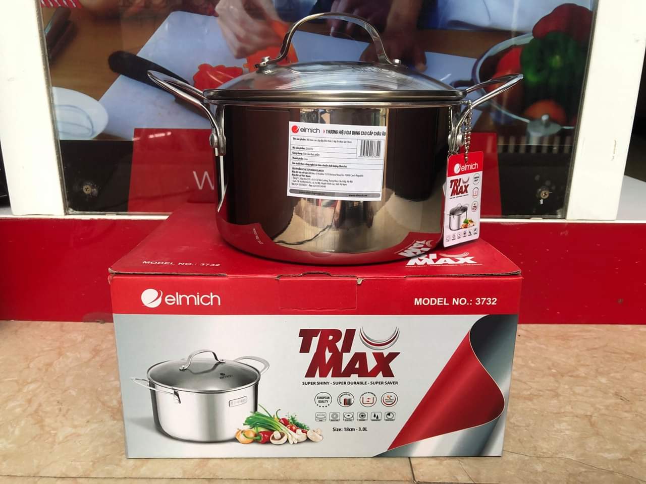 Nồi inox elmich trimax el3732 đáy liền size 18cm