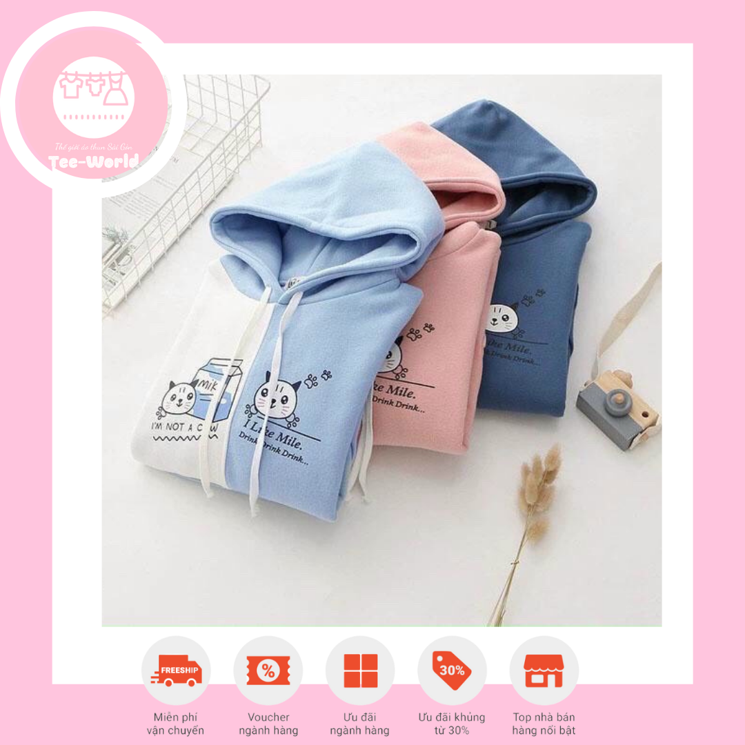 [HCM][FREESHIP TOÀN QUỐC] ÁO KHOÁC COUPLE NAM NỮ FORM RỘNG CUTE ÁO KHOÁC NỈ THU ĐÔNG UNISEX NAM NỮ FREE SIZE HÌNH MÈO SỮA MIKE CON SIÊU DỄ THƯƠNG TỪ 55KG ĐỔ XUỐNG