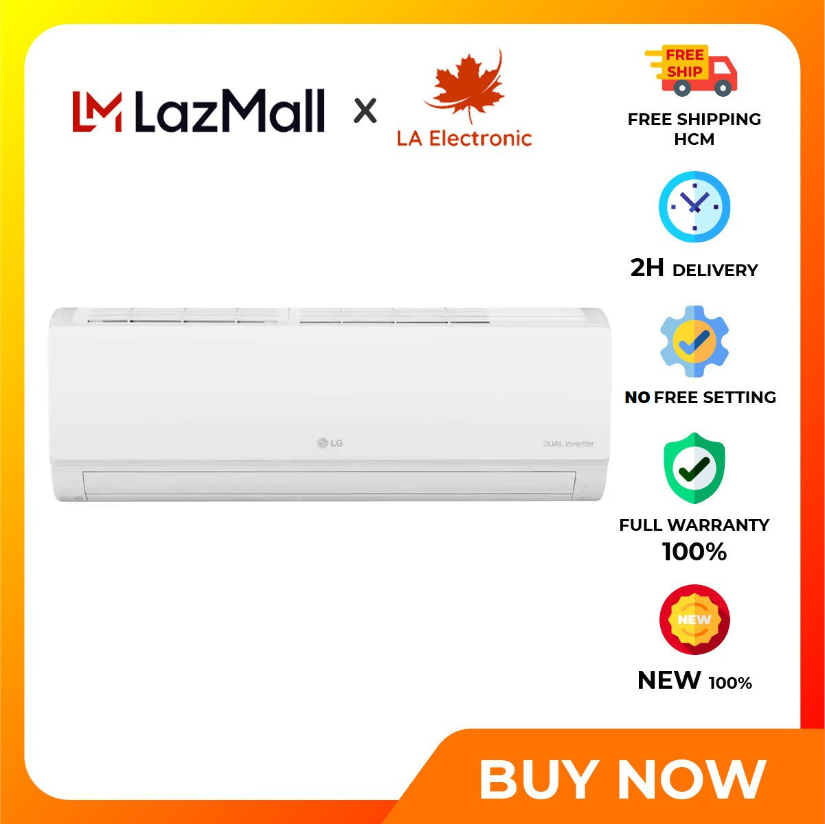 Máy lạnh LG Inverter 1 HP V10WIN1 - - Chế độ ngủ đêm tránh buốt Chức năng tự chẩn đoán lỗi Chức năng tự làm sạch Điều khiển bằng điện thoại, có wifi