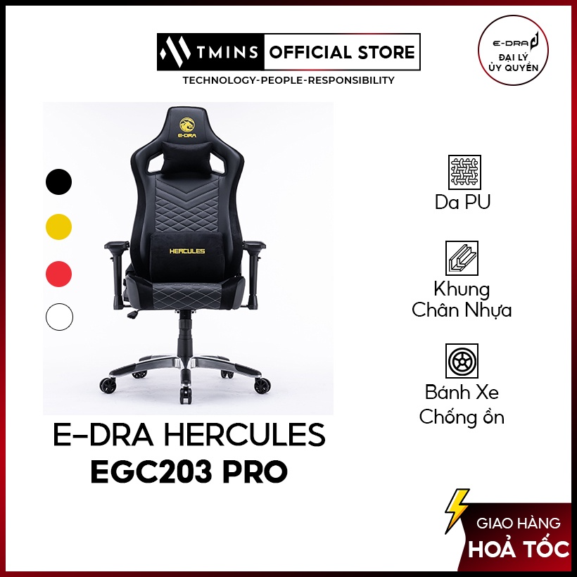 Ghế gaming e-dra hercules egc203 pro - hàng chính hãng - bảo hành 12 tháng