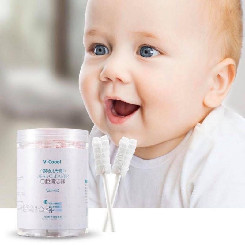 Tưa Lưỡi V-Coool (hộp 30 gói) Vệ Sinh Răng Miệng Cho Bé An Toàn, Tiện Lợi