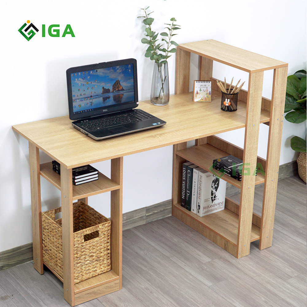 [RẺ VÔ ĐỊCH] Bàn Làm Việc Kèm Kệ Sách Thông Minh Thương Hiệu IGEA - GP09