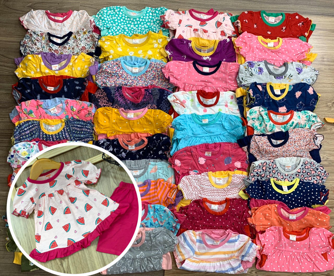 Combo 4 bộ quần áo xinh xắn cho bé gái 8-18kg- đồ bộ bé gái