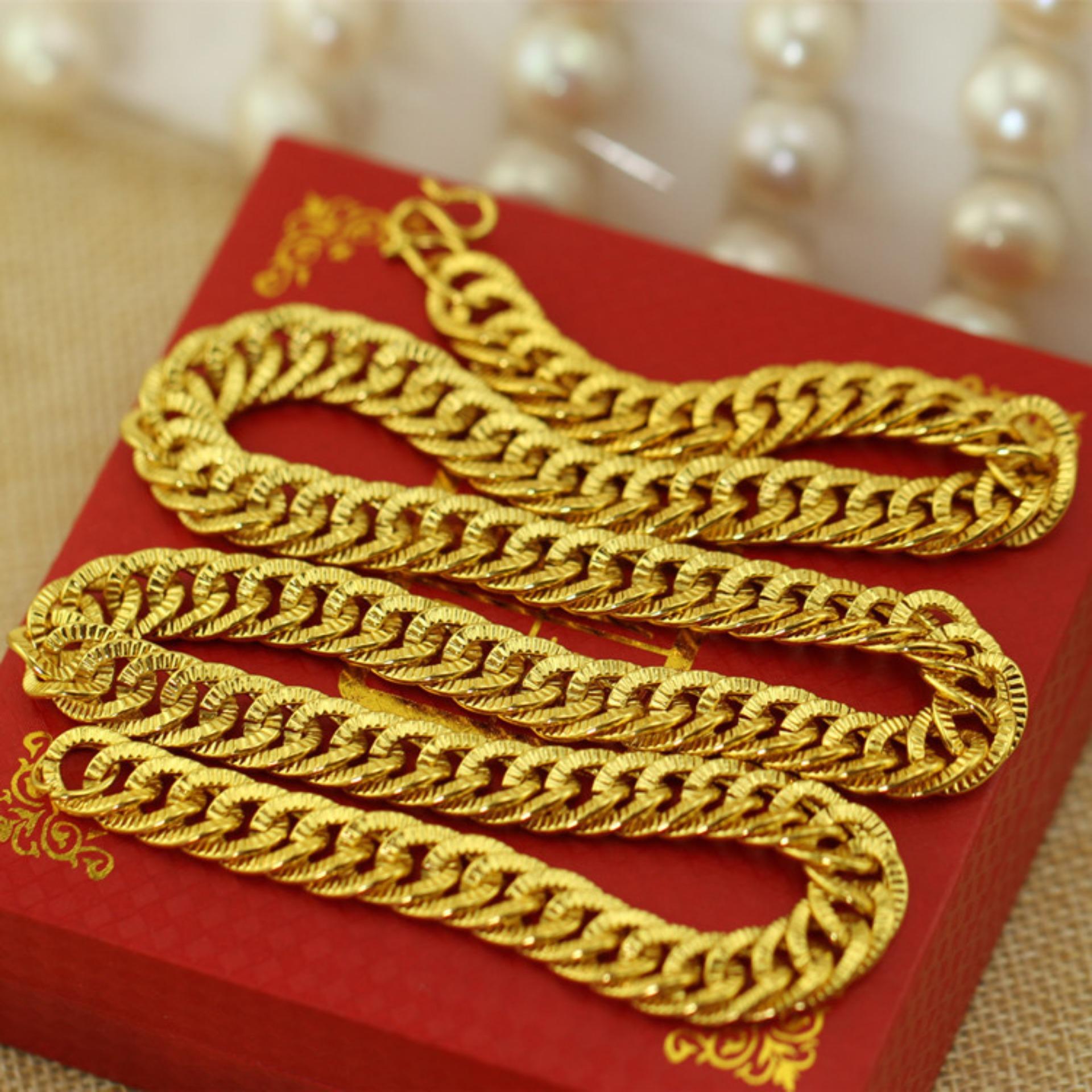 Dây chuyền nam mạ màu vàng 24k