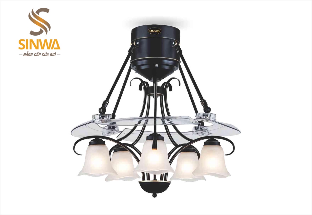 Quạt trần cánh xèo đèn QY002