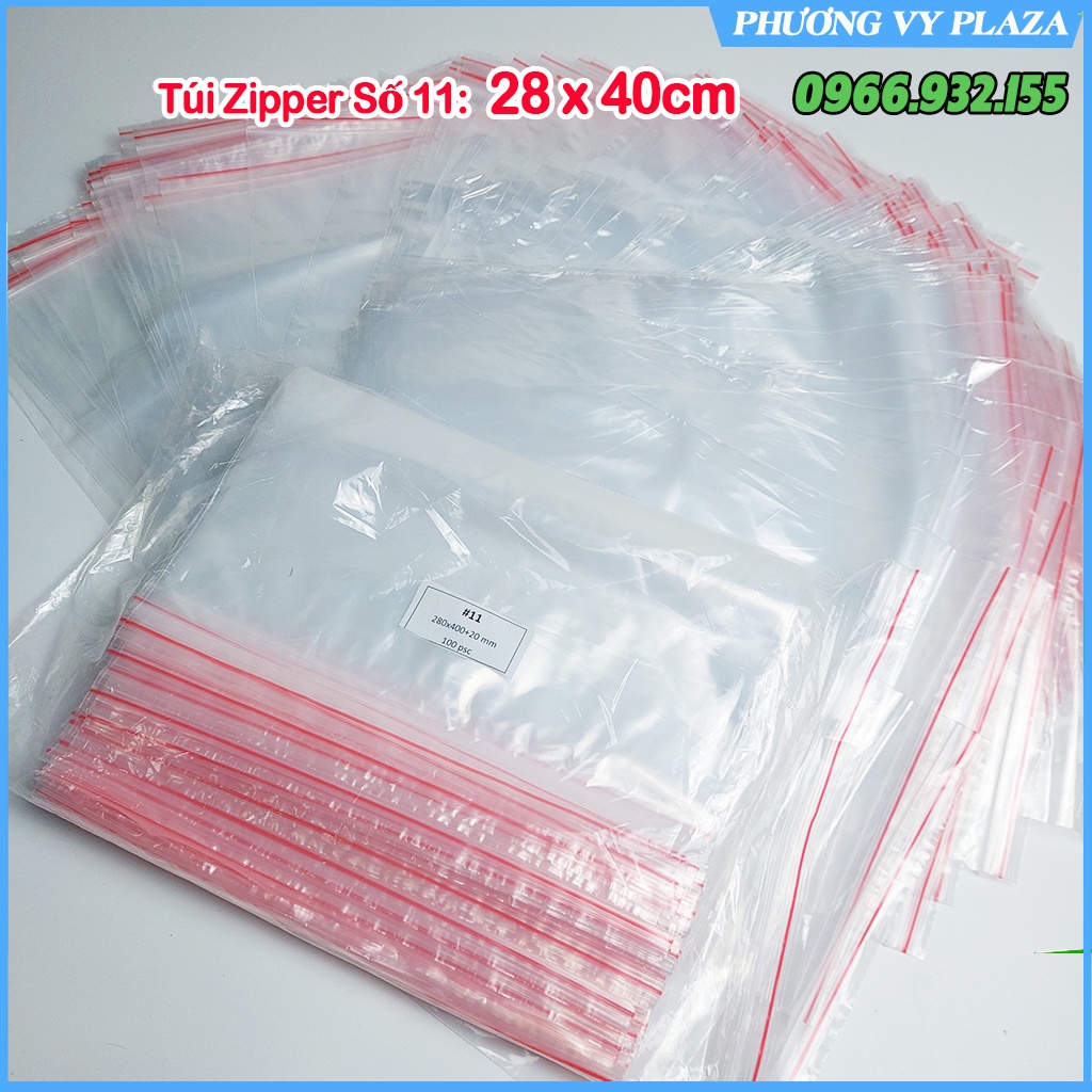 Túi zipper chỉ đỏ loại tốt, dày dặn, chắc chắn