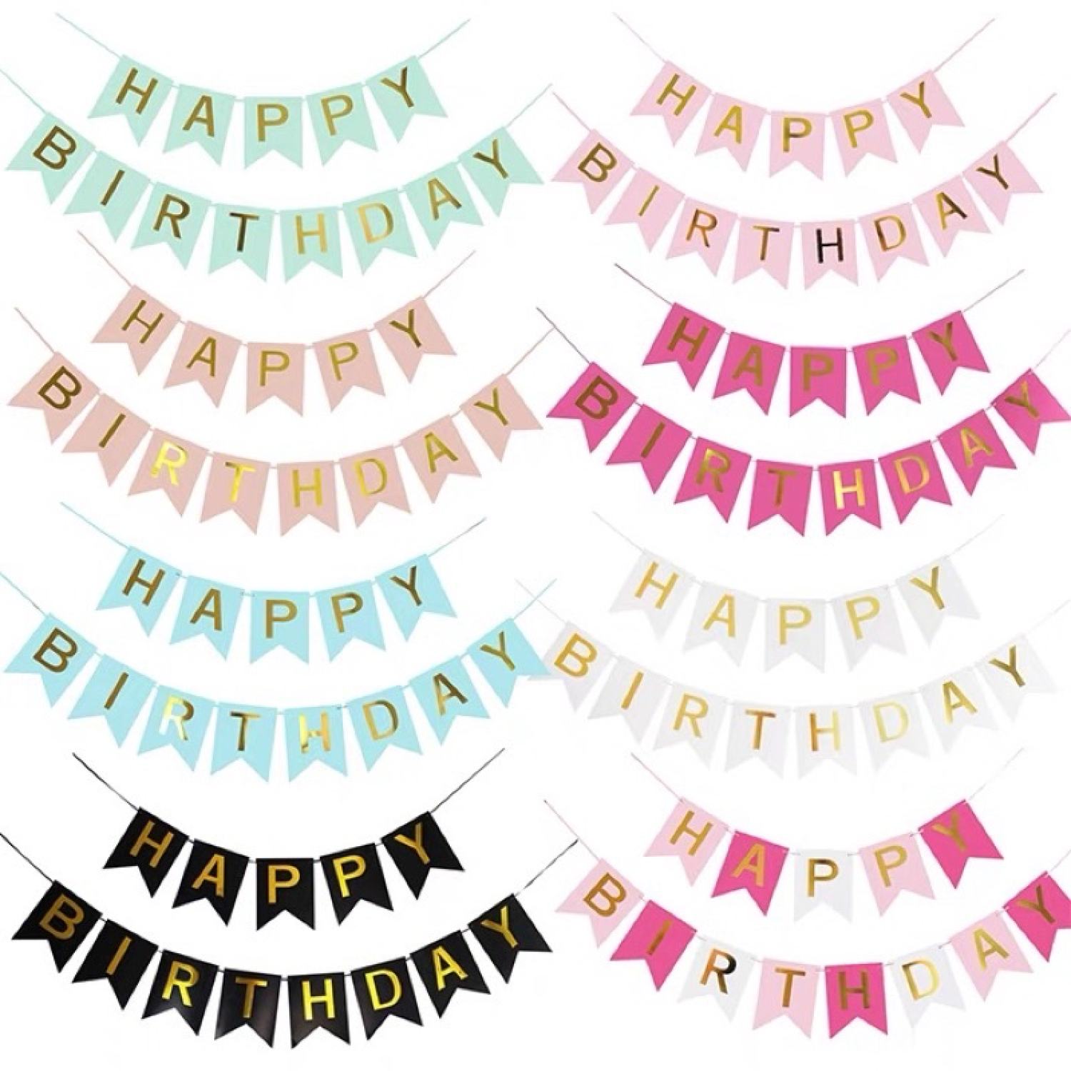 Dây treo chữ happy brithday nhiều loại dây cờ và chữ rời size to trang trí sinh nhật