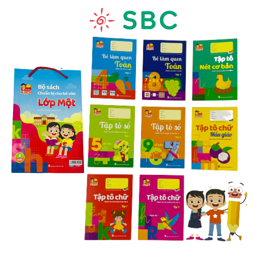 Sách - combo 8 cuốn bộ sách chuẩn bị cho bé vào lớp 1