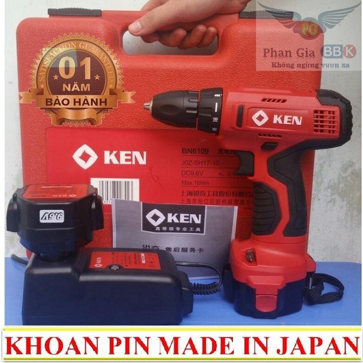 Máy khoan pin ken 9.6v, máy khoan cầm tay, máy bắt vít, may khoan pin - 2pin