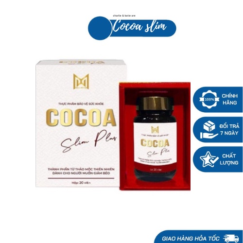CHÍNH HÃNG Giảm Cân Cocoa Slim plus mẫu mới Hộp 20 Viên