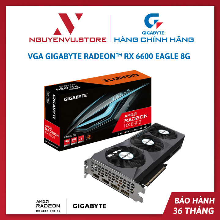 Card màn hình gigabyte radeon rx 6600 eagle 8gb - hàng chính hãng