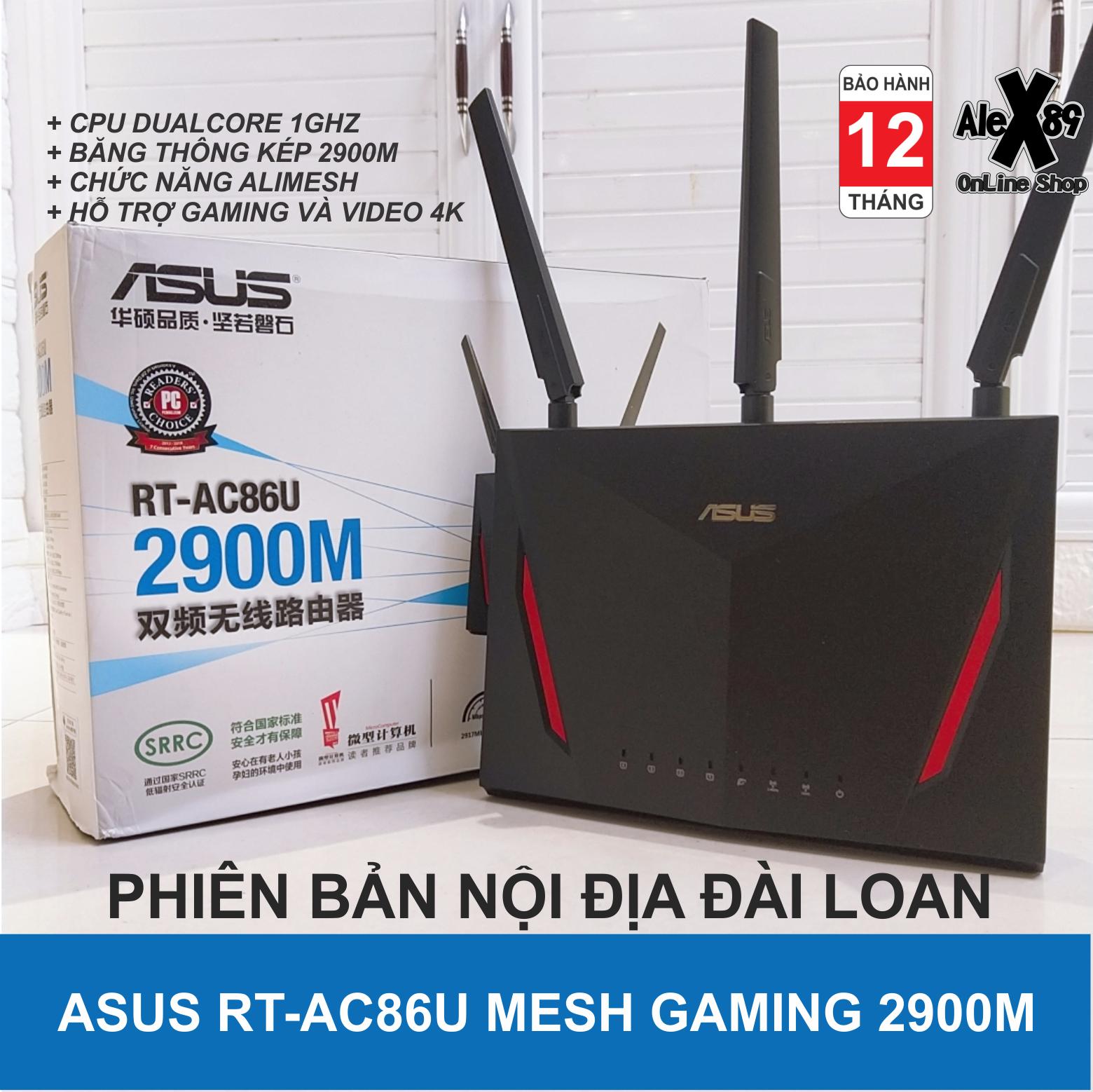 🔥17.9 - 30.9🔥asus rt-ac86u thiết bị phát wifi ali mesh gaming băng tần kép 2900m - bh 12 tháng