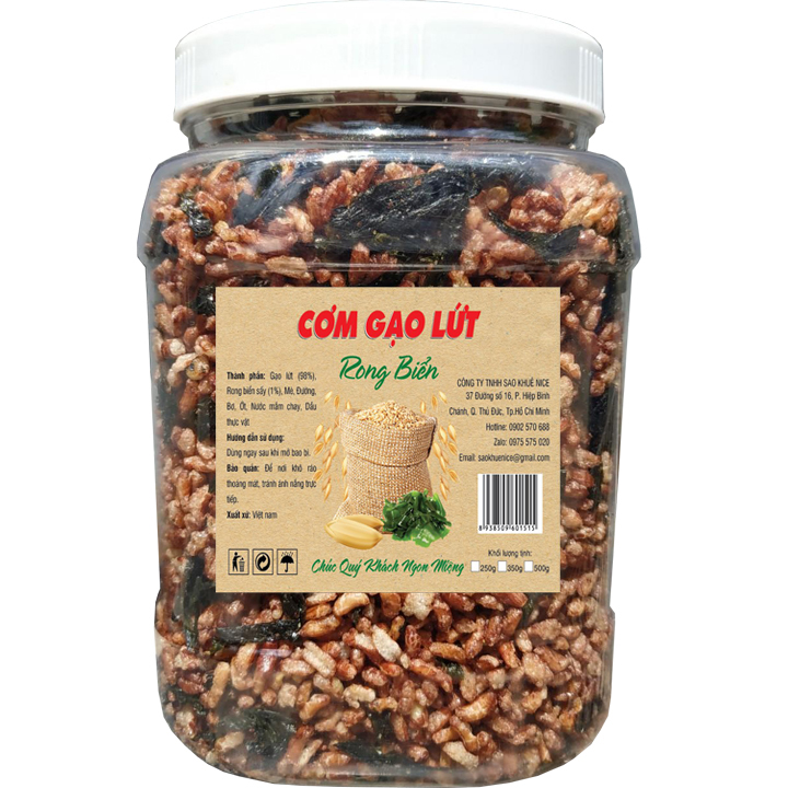 [HCM]500G CƠM GẠO LỨT SẤY RONG BIỂN GIÒN THƠM NGON BỔ DƯỠNG