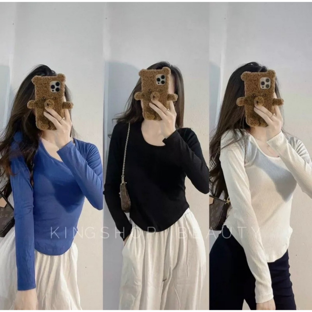 Set 3 áo thu đông dành cho nữ phong cách Hàn Quốc