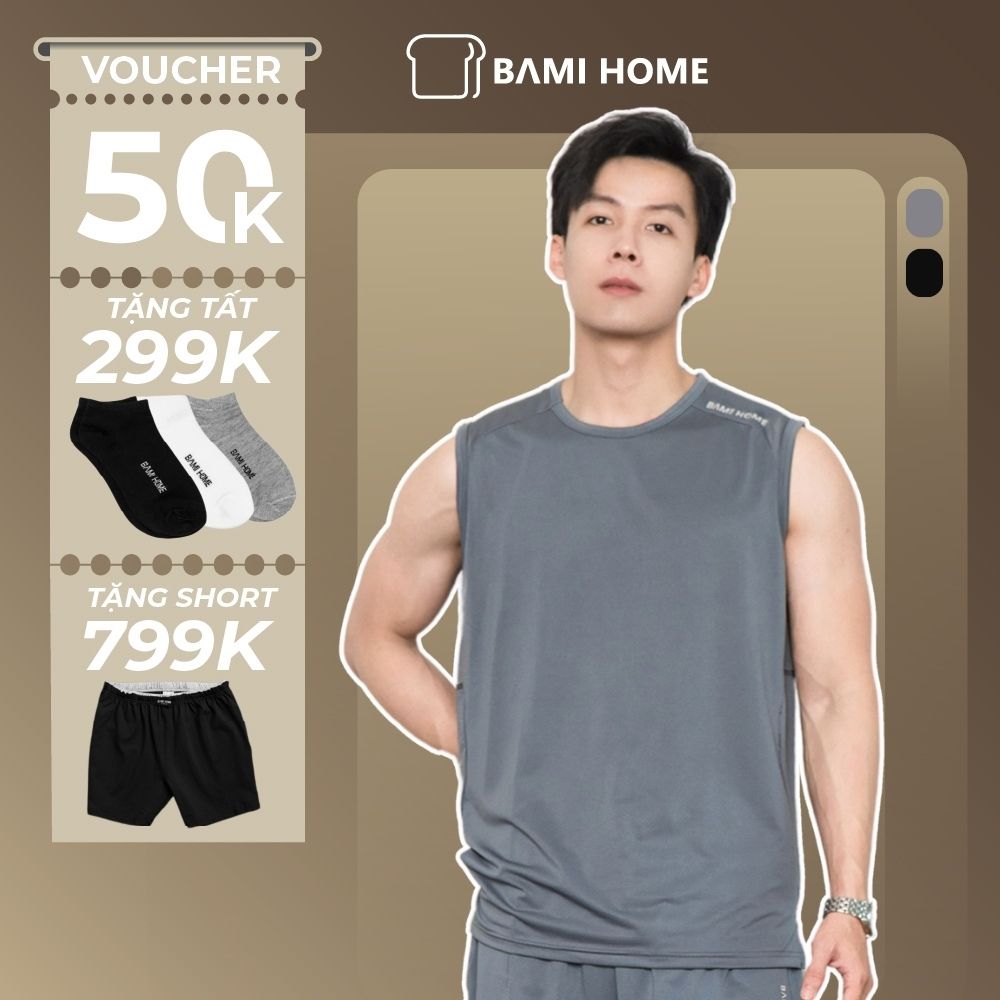 Áo Tanktop Nam BAMI HOME Áo Ba Lỗ Tập Gym Thoải Mái Thoáng Mát Dễ Phối Đồ ATT08