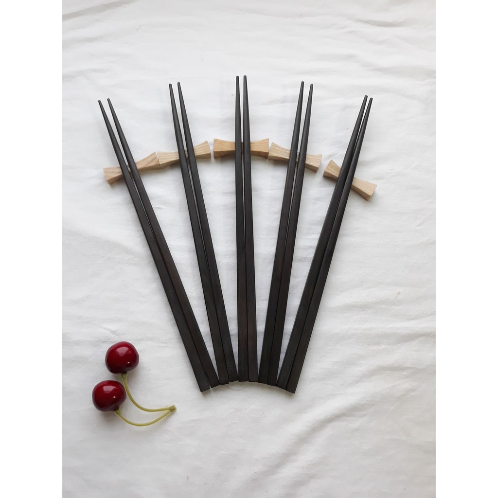 Đũa gỗ Mun Vuông trơn 25 cm - Đũa gỗ tự nhiên cao cấp