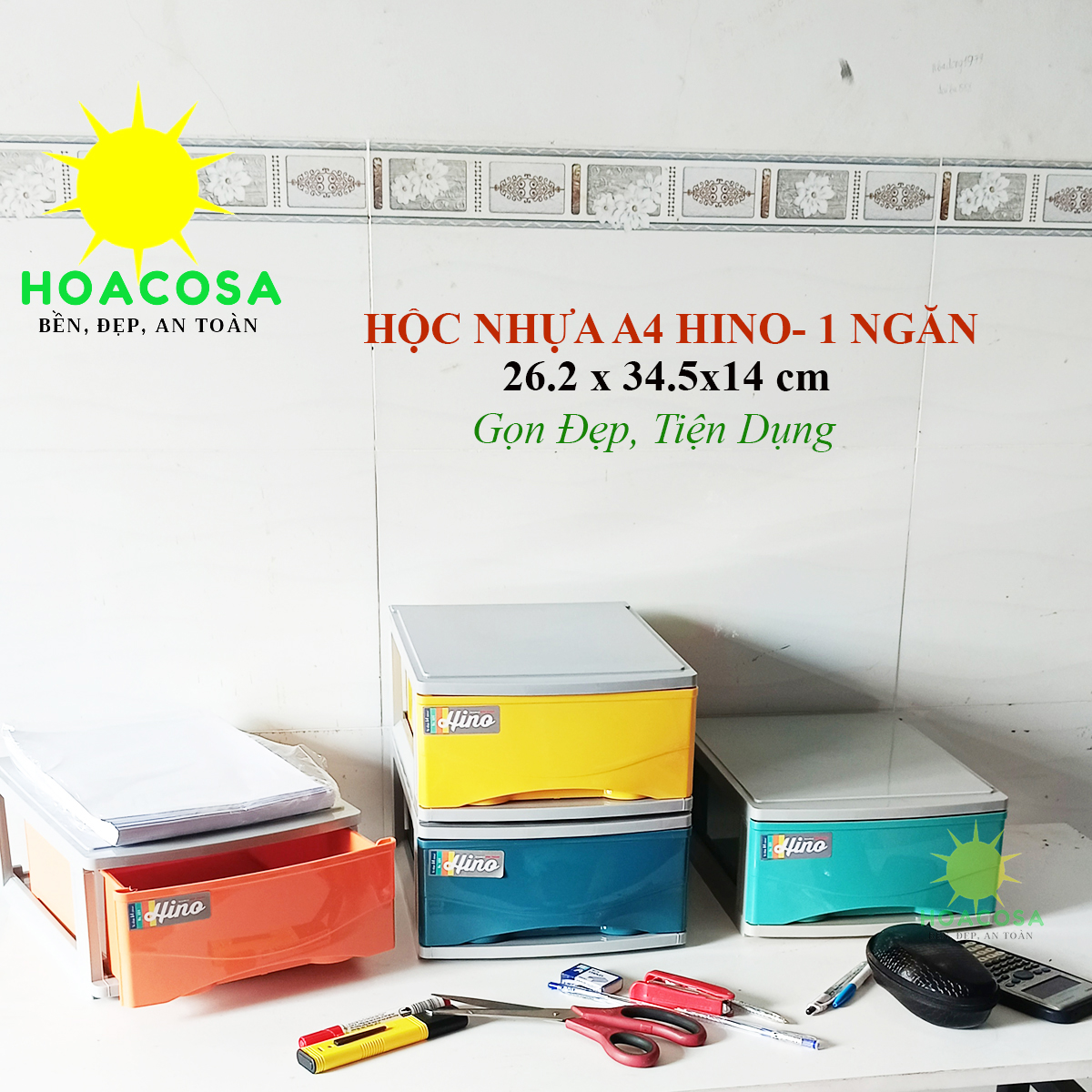 Tủ nhựa mini - hộc nhựa đựng đồ hino 1 ngăn kéo nhựa hiệp thành- tủ a4, có thể xếp chồng- đẹp, tiện dụng- đồ gia dụng hoacosa.