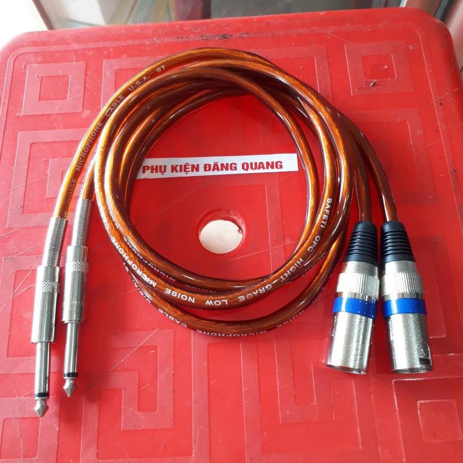 Cặp canon Đực ra 6ly dài 1m , dây usa jack canon sọc