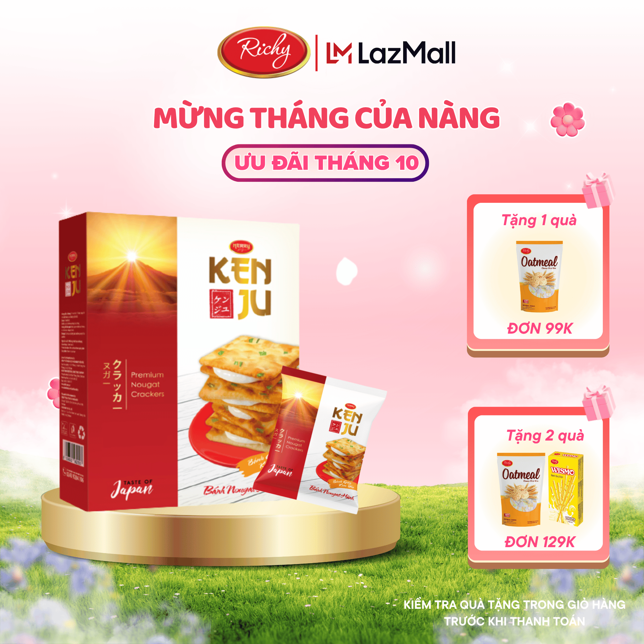 [HOT] Bánh Kenju Nougat hành hộp 279g