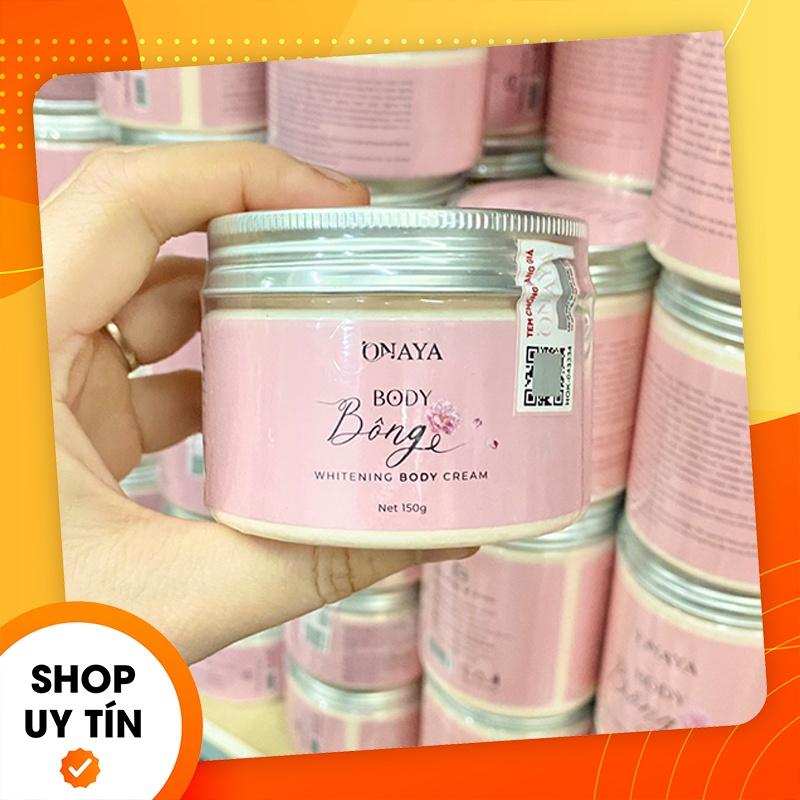 [Chính hãng] Kem Body Bông 150g dưỡng trắng da ONAYA (Tặng kèm son) - Kem Body Bông Onaya chính hãng - 8938540224056