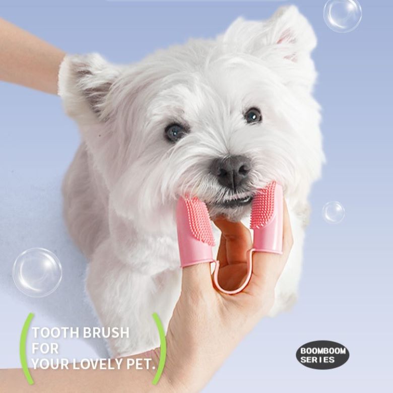 Bàn chải đánh răng Chó Mèo xỏ 2 ngón bằng chất liệu TPR mềm mại - Hara Pet Store