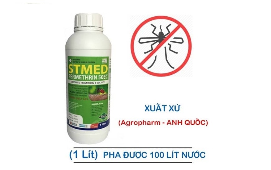stmed permethrin 50ec lọ 1000ml - thuốc diệt muỗi côn trùng hiệu quả - thuốc diệt muỗi nhập khẩu - thuốc xịt muỗi y tế 1