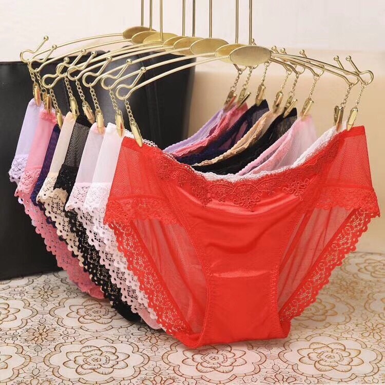 [ĐẸP SANG XỊN) QUẦN LÓT SU LỤA REN PHỐI HOA VĂN TINH TẾ 5566