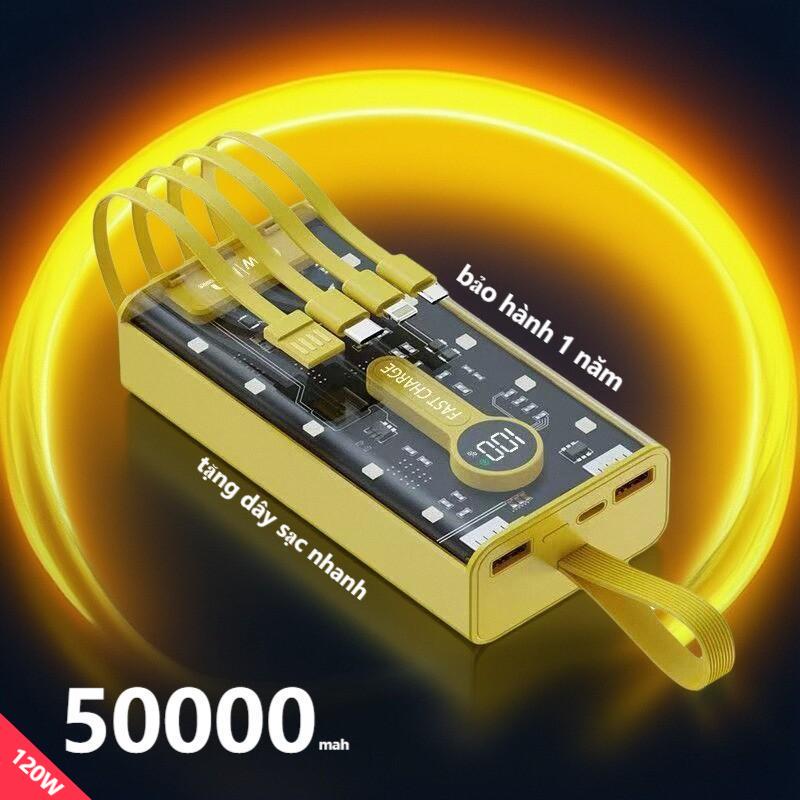 sạc dự phòng 120W PD20W 50000mAh 80000mah Solar 100% chính hãng Đầu ra USB kép Hoạt động ngoài trời Bộ nguồn pin ngoài