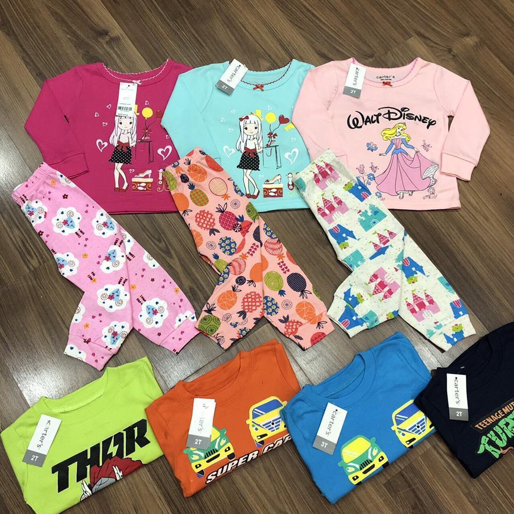 Bộ quần áo cotton hoạt hình cho bé trai bé gái _ghi chú chọn mẫu