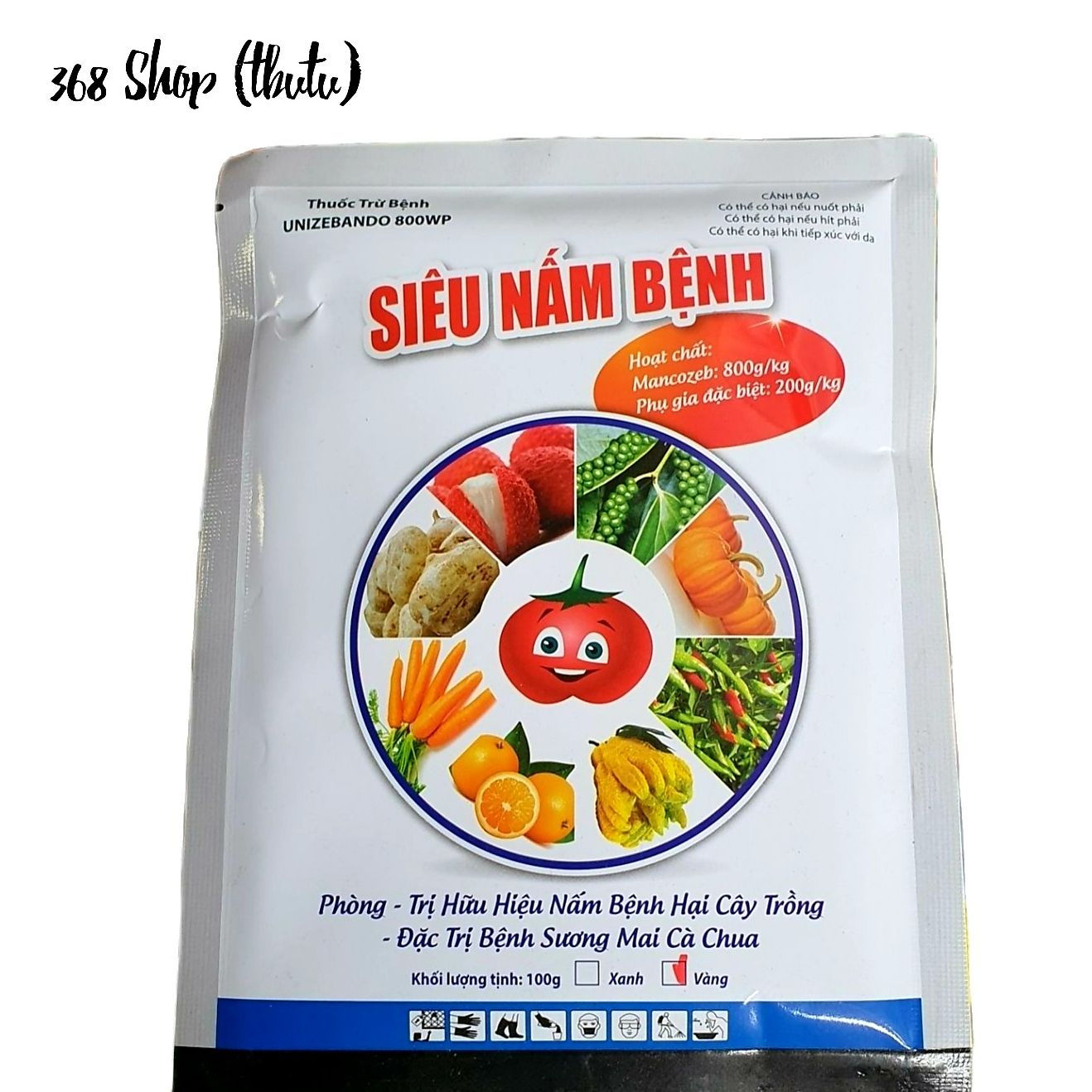 💎 Thuốc trừ bệnh cây trồng UNIZEBANDO 800WP (Gói 100gr)💖 Siêu Nấm Bệnh 800WP..