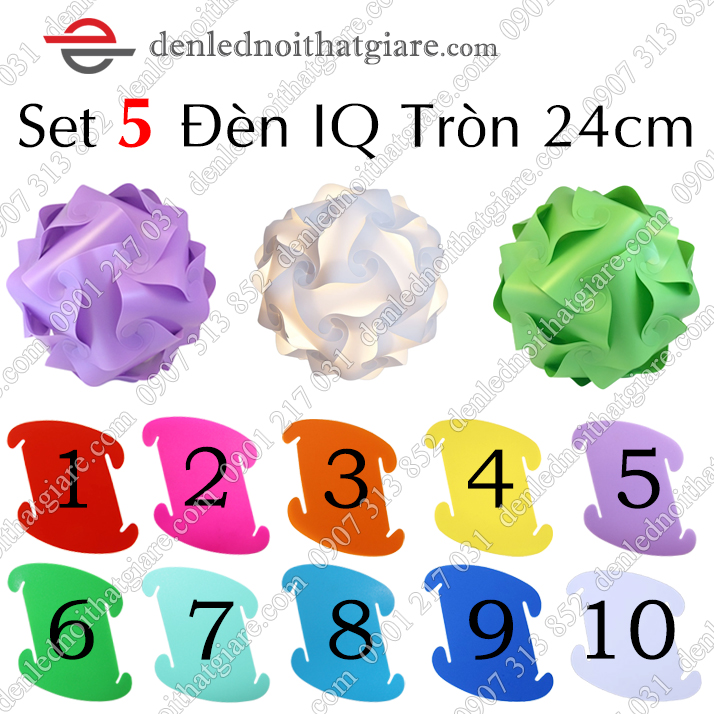 Set 10 đèn lồng rap iq size 24cm kiểu tròn