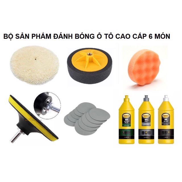 Combo bộ sản phẩm đánh bóng 6 món 6 inches dùng đánh bóng ô tô, nội thất, tranh ảnh, epoxy resin - trường thịnh sài gòn