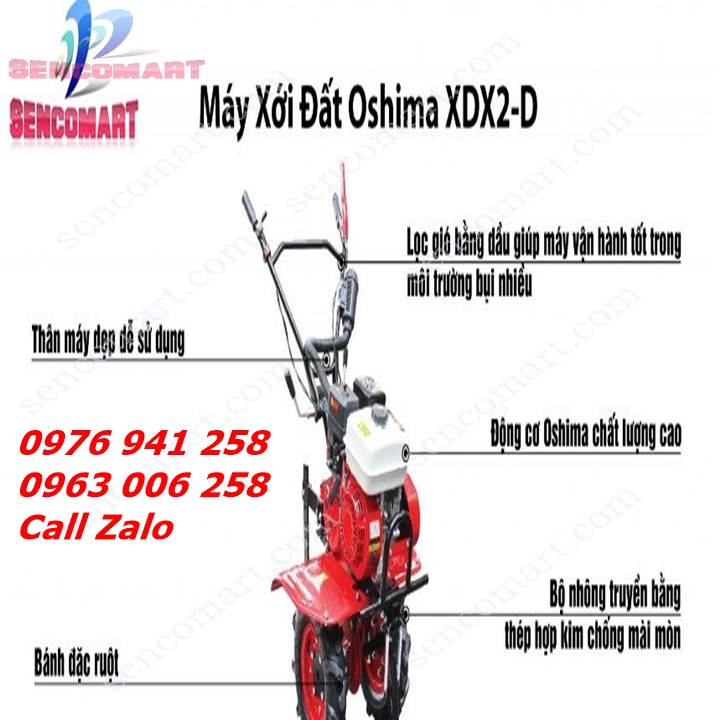 Máy xới đất oshima xdx2-d chính hãng ở đâu bán