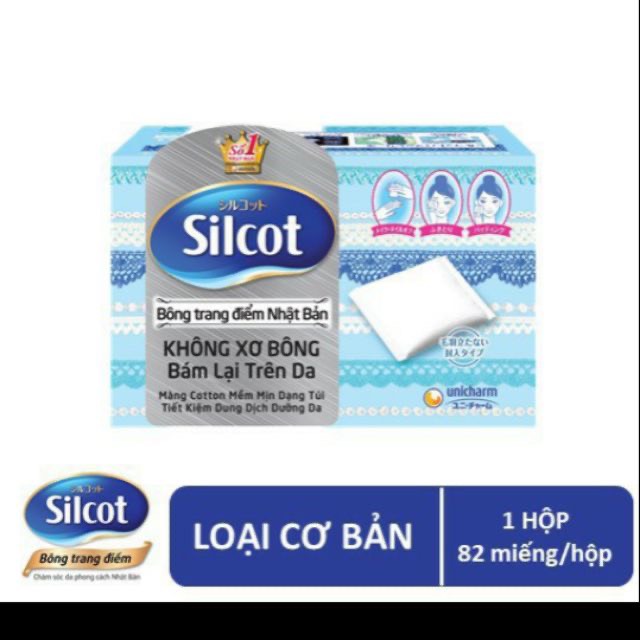 Bông tẩy trang Silcot hộp 82 miếng