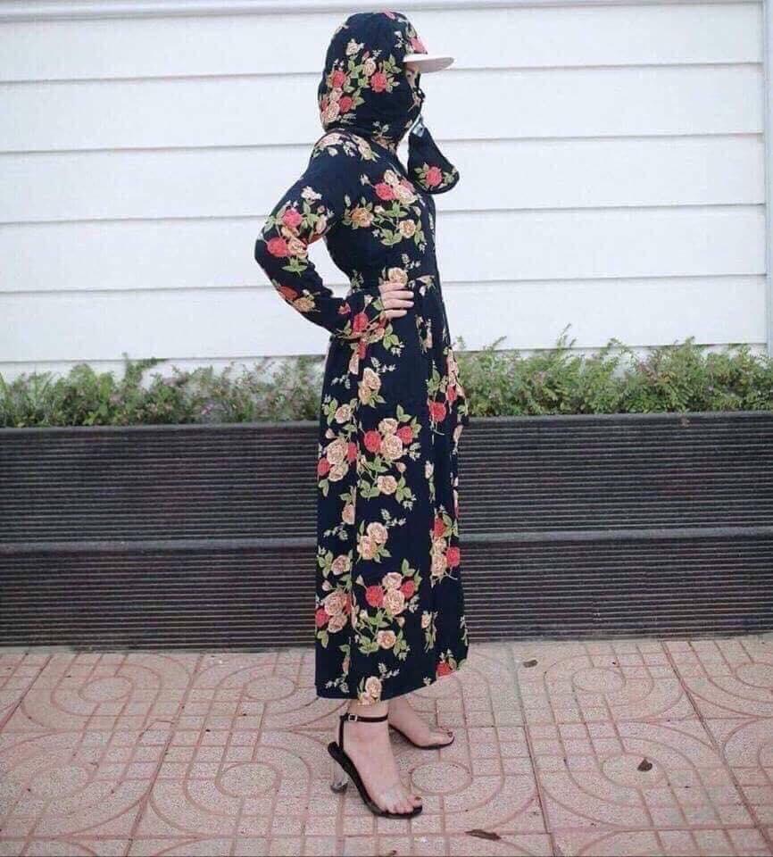 Áo chống nắng nữ toàn thân 2 lớp vải lanh mềm, mát lạnh có mũ trùm kín đầu (Tặng kèm khẩu trang vải), ao chong nang nu toan than 2 lop vai lanh mem, mat lanh