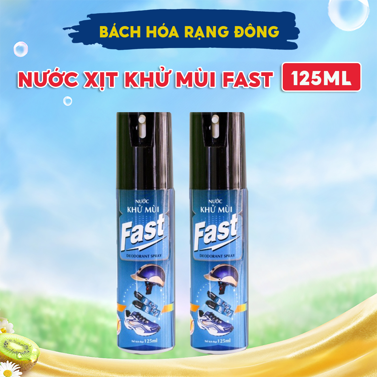Chai Xịt Khử Mùi Đa Năng Fast 125ml Giúp Khử Mùi Nhà Bếp, Mũ Bảo Hiểm, Giày Dép, Tủ Lạnh...