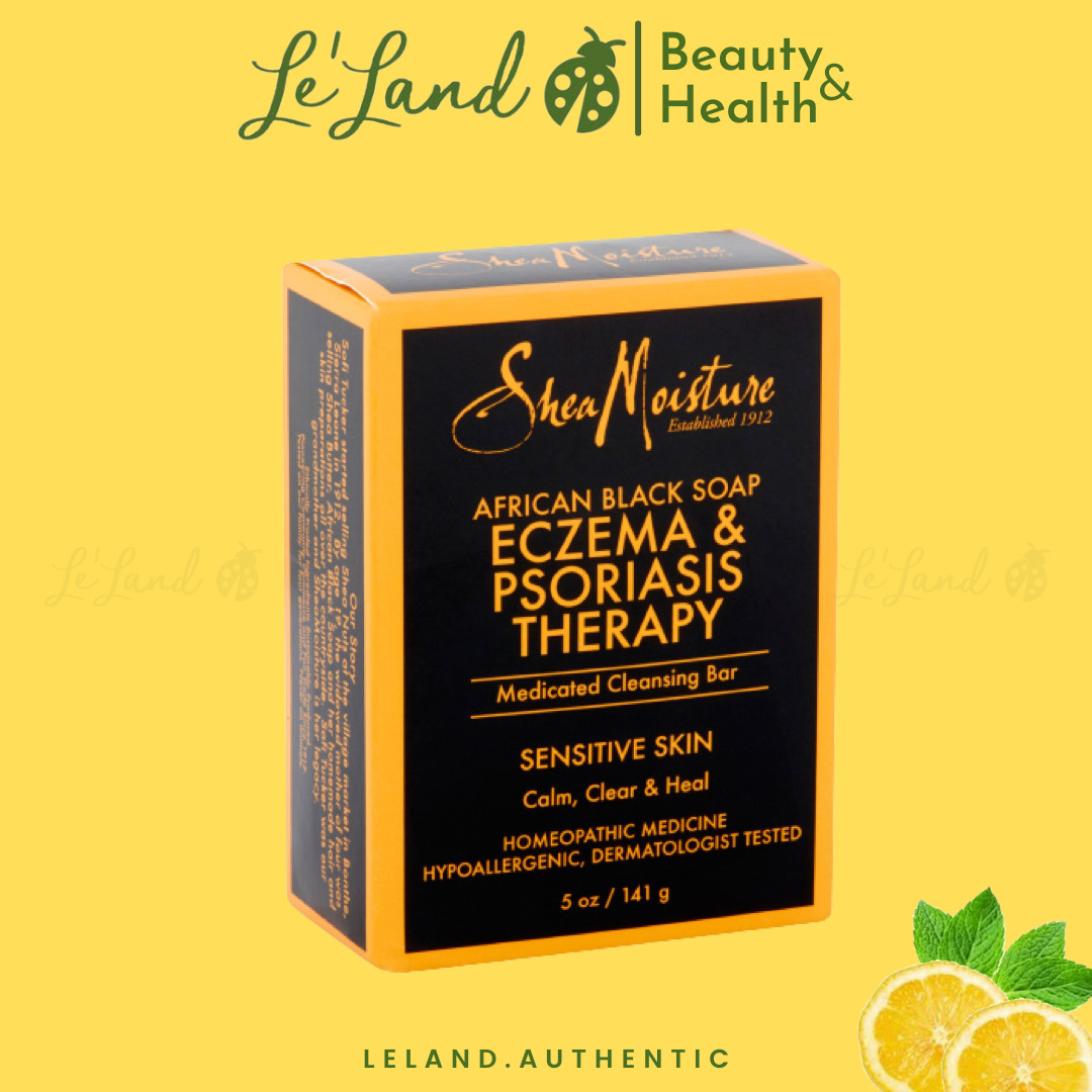 Bill US - Xả phòng giảm vày nến SheaMoisture Shea Moisture African Black Soap Eczema Therapy Bar Soap - lelandauthentic leland
