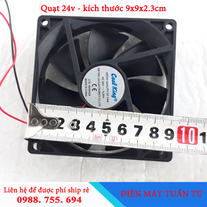 QUẠT TẢN NHIỆT 24V - Quạt hút 24v - kích thước 9x9x2.3cm