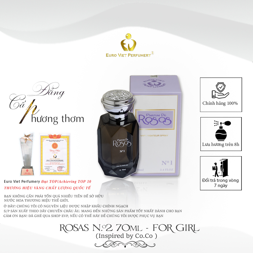 Nước hoa nữ parfum de rosas no.1