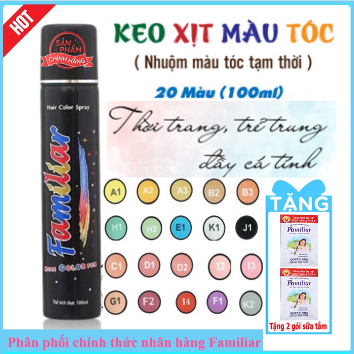 Keo xịt tóc màu Familiar 100ml