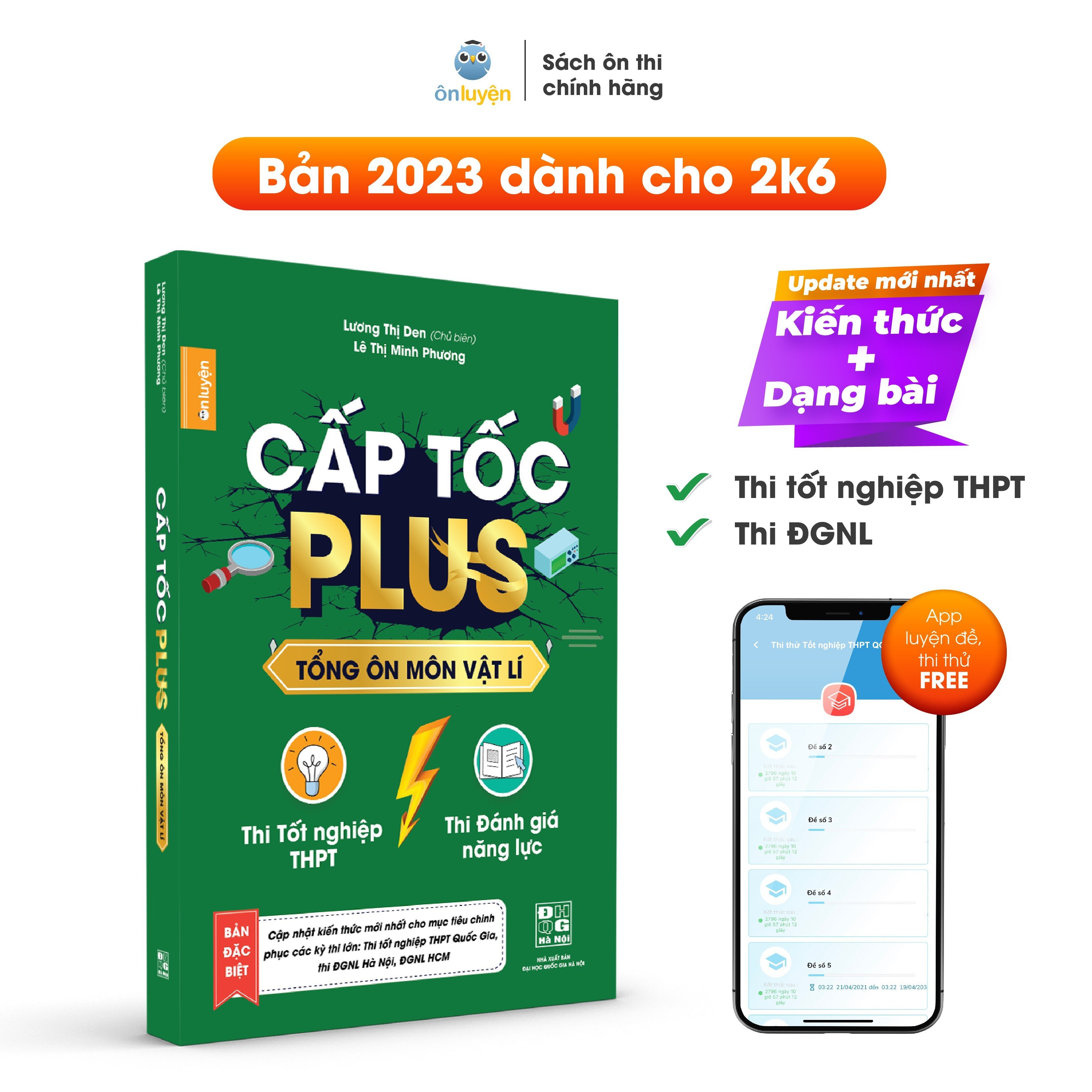 Sách cấp tốc plus môn vật lí - bản mới 2023 dùng ôn thi tốt nghiệp thpt, ôn thi đgnl - nhà sách ôn luyện
