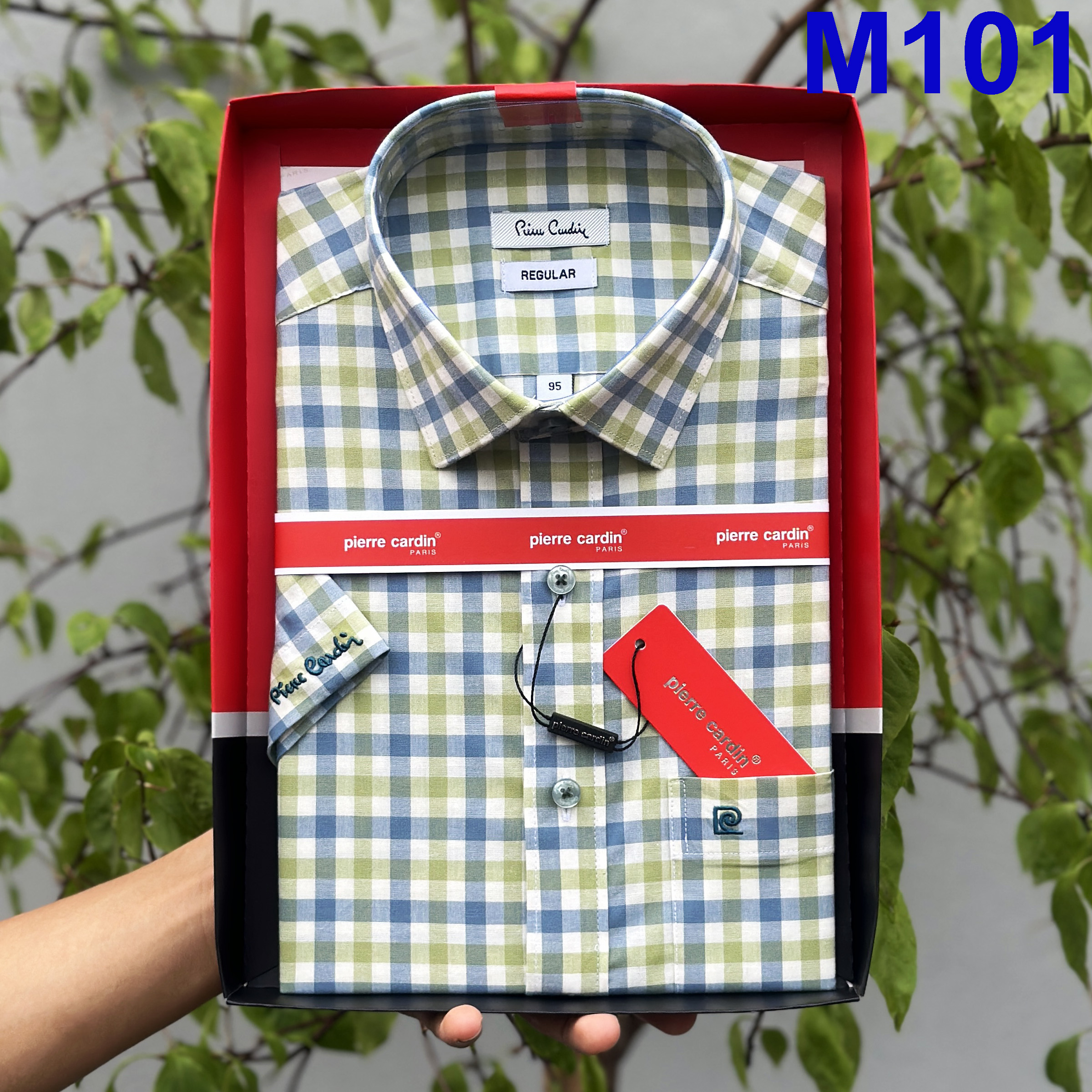 Áo Sơ Mi Nam, Sơ Mi Kẻ Caro, Sơ Mi Nam Pierre Cardin Chính Hãng Mẫu Hàn Quốc