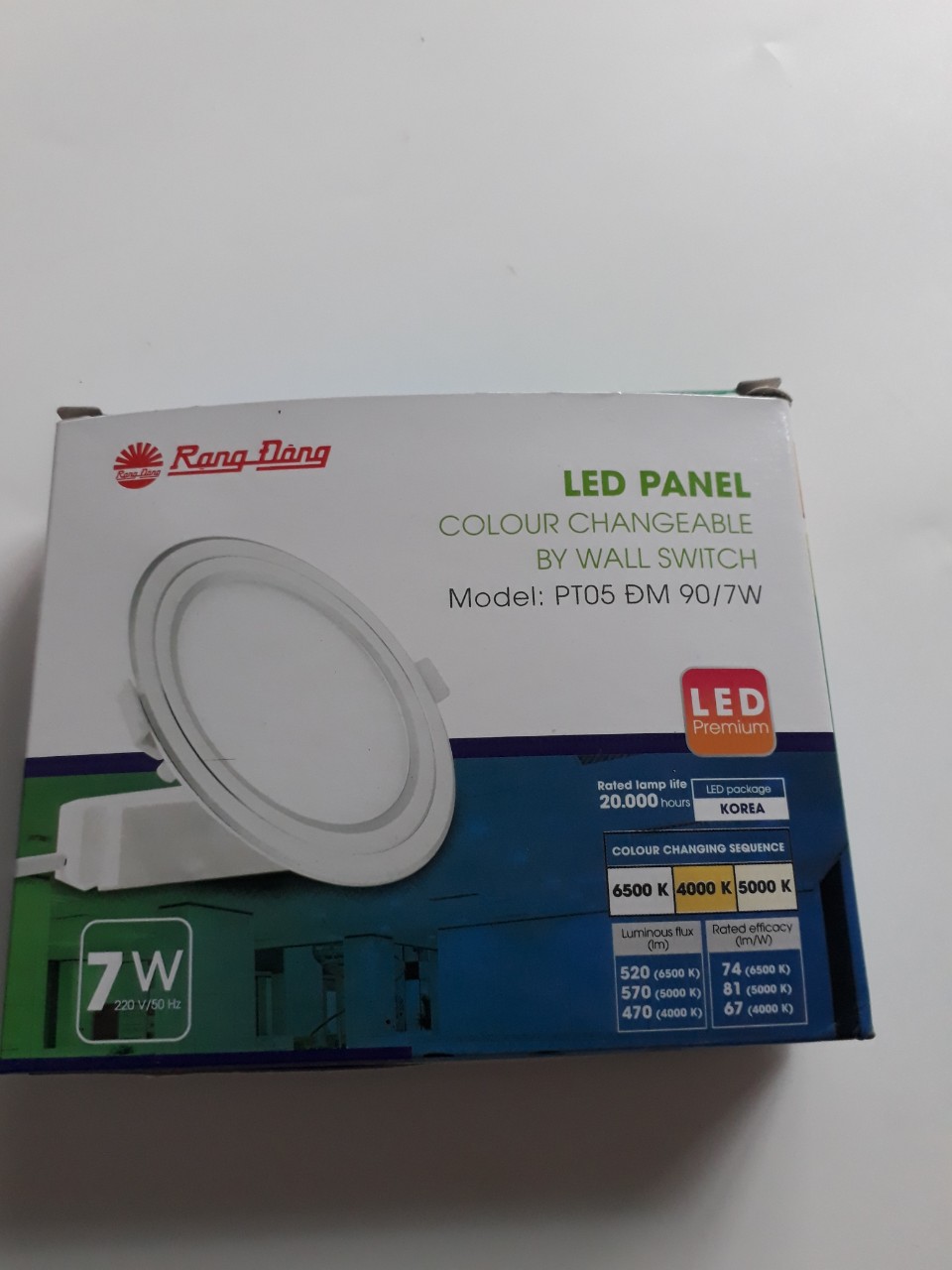Đèn LED âm trần 3 chế độ đổi màu rạng đông 7w.9w