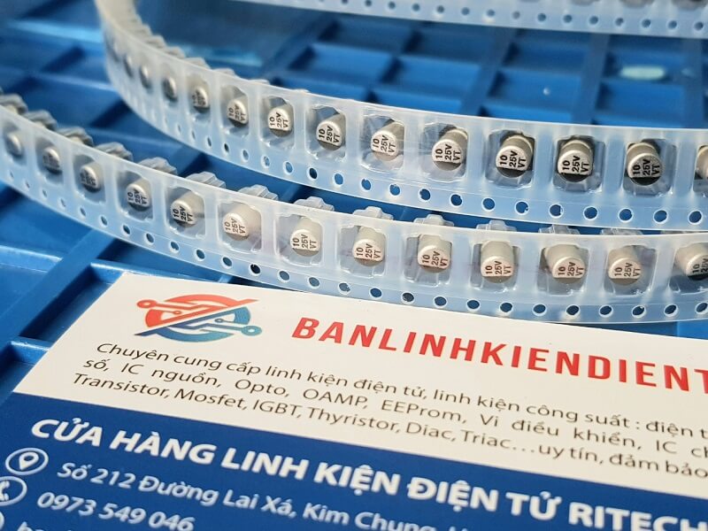 Tụ nhôm 10uf 25v kích thước 4×5.4mm