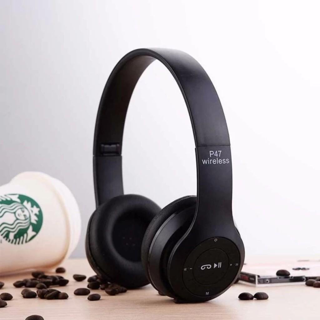 Tai nghe P47 Bluetooth có khe cắm thẻ nhớ tiện lợi