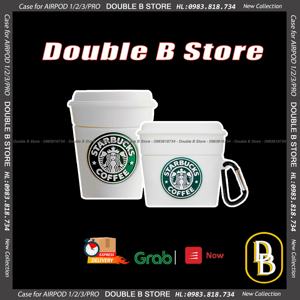 Case airpod 1/2 trà sữa starbucks trắng - vỏ bảo vệ hộp đựng airpod 1018CASBT